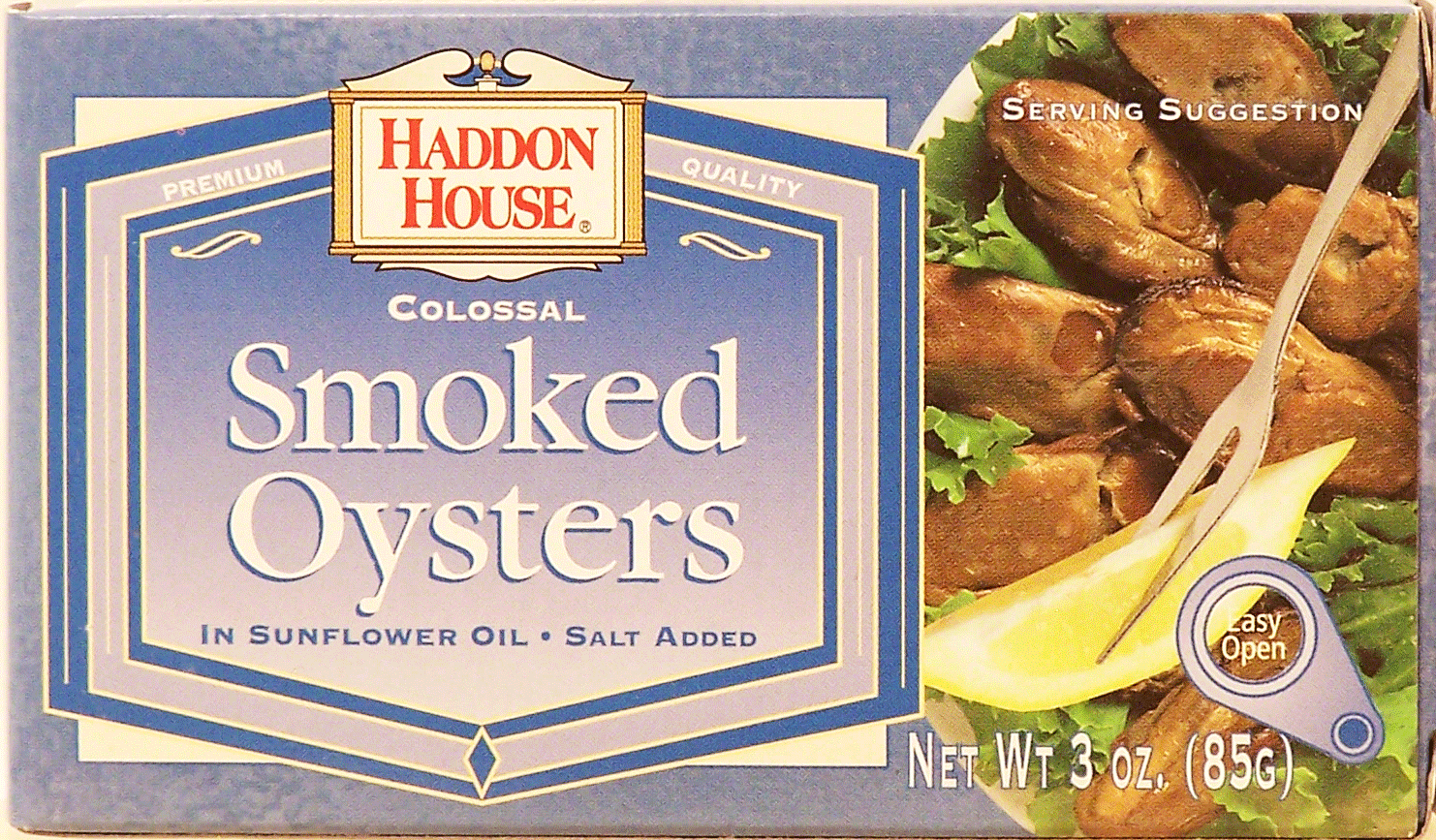 Haddon House  colossal smoked oysters in sunflower oil, salt added Full-Size Picture